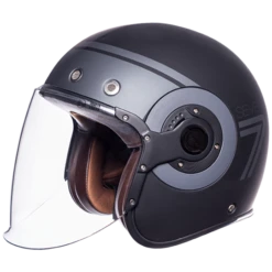 SMK Retro Jet Seven Mat Zwart Jethelm