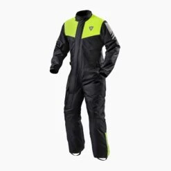 REV'IT! Rainsuit Pacific 3 H2O Black Neon Yellow -Motorrijden 20210903 101348 frc019 rain suit pacific 3 h2o black neon yellow front