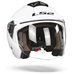LS2 OF573 Twister II Single Mono Glanzend Wit Jethelm -Motorrijden Ls2 of573 twister II single mono gloss white.35