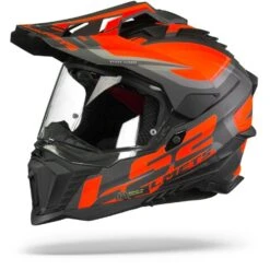 LS2 MX701 Explorer Alter Mat Zwart Fluo Oranje Adventure Helm -Motorrijden Ls2 mx701 explorer alter matt black fluo orange.07
