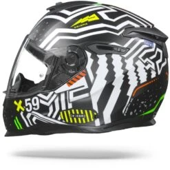 Nexx SX.100 Enigma Zwart Wit Mat Integraalhelm -Motorrijden Nexxsx.100enigmablack whitematt.11