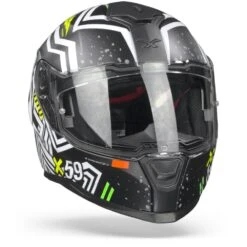 Nexx SX.100 Enigma Zwart Wit Mat Integraalhelm -Motorrijden Nexxsx.100enigmablack whitematt.35