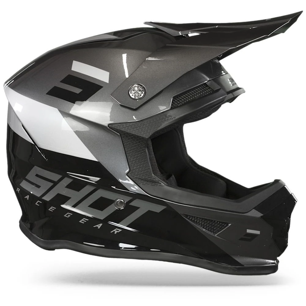 SHOT Furious Chase Zwart Grijs Glanzend Crosshelm 3 SHOT Furious Chase Zwart Grijs Glanzend Crosshelm