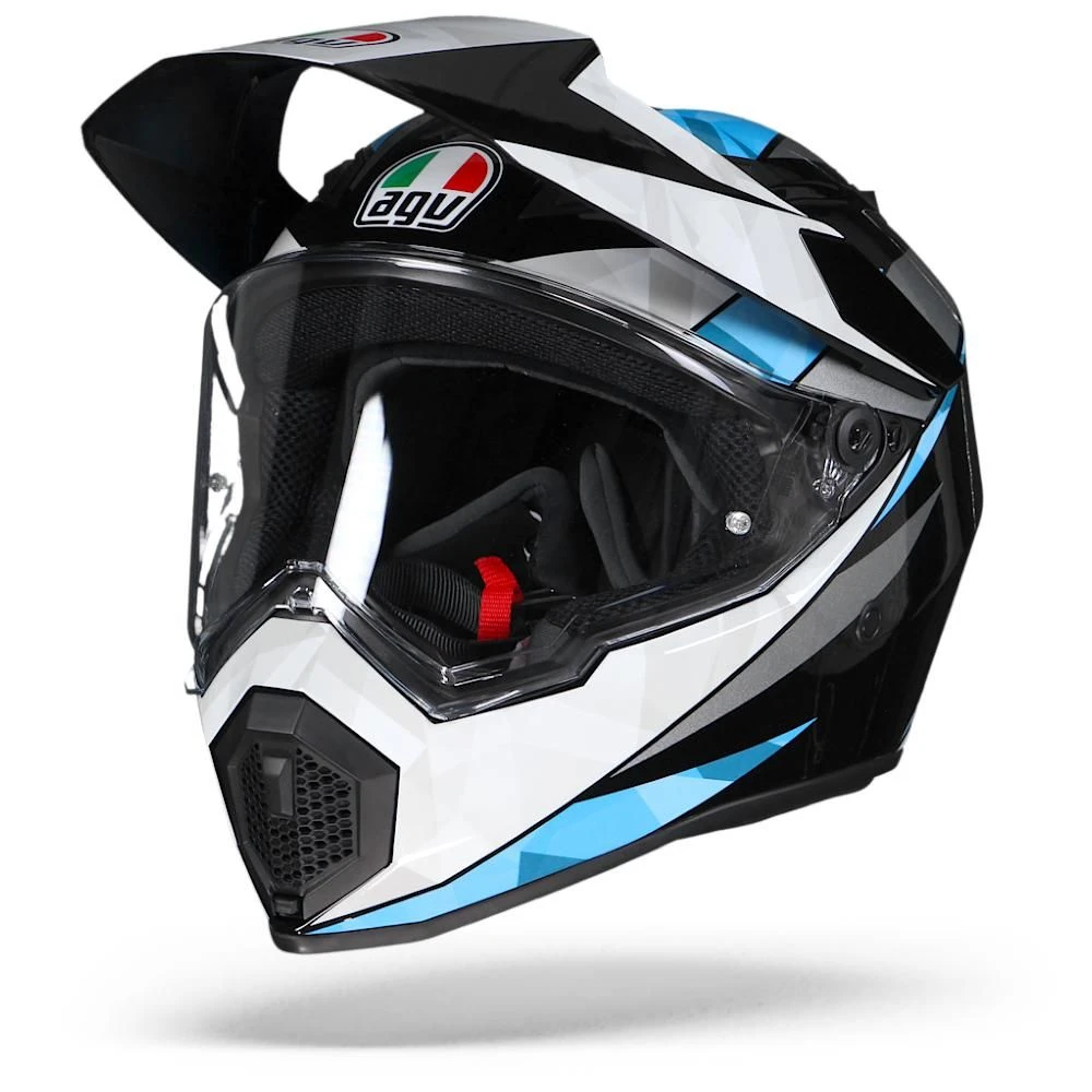 AGV AX9 North Zwart Wit Blauw Adventure Helm 4 AGV AX9 North Zwart Wit Blauw Adventure Helm - Afbeelding 2