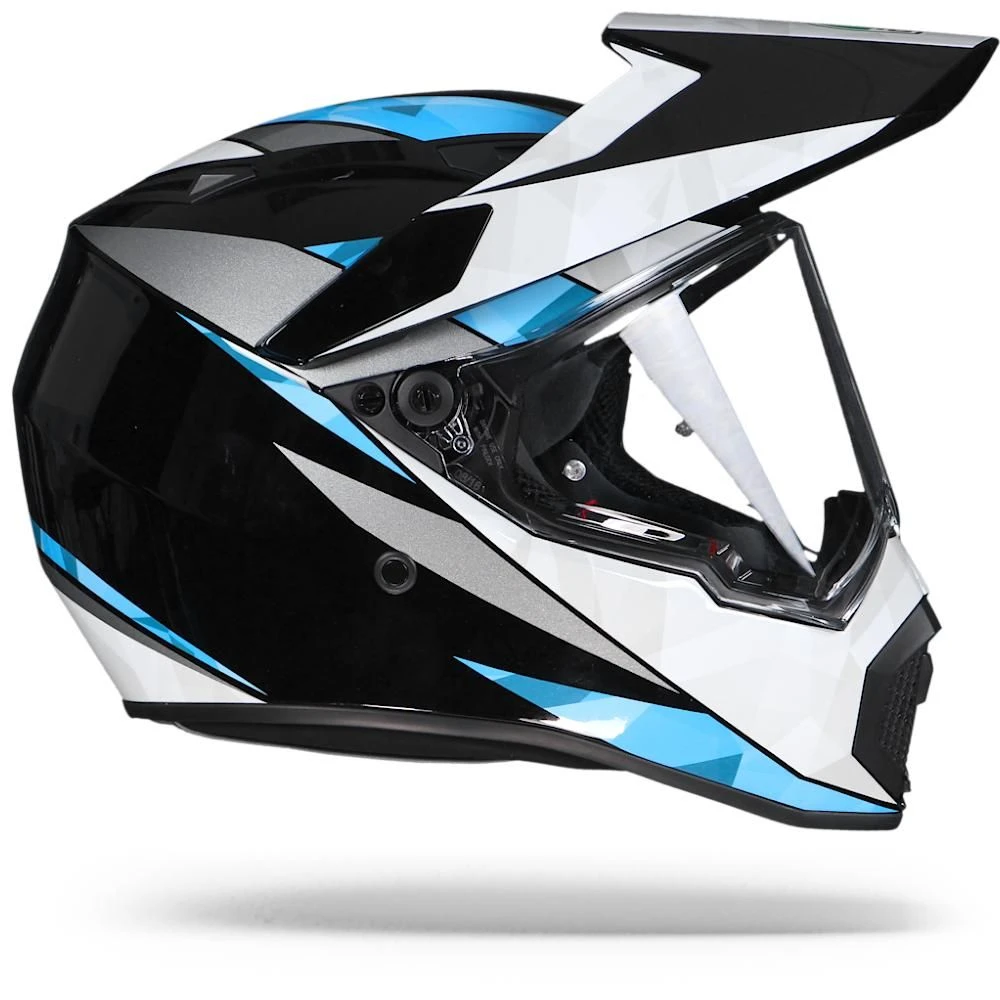 AGV AX9 North Zwart Wit Blauw Adventure Helm 6 AGV AX9 North Zwart Wit Blauw Adventure Helm - Afbeelding 4