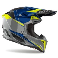 Airoh Aviator 3 Push Blauw Offroad Helm -Motorrijden airoh aviator 3 push blue helmet 3