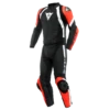 Dainese Avro 4 Leather 2Pcs Suit Black Matt Fluo Red White -Motorrijden avro 4 leather 2pcs