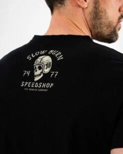 Rokker Slow Burn Black T-Shirt -Motorrijden c30102 2