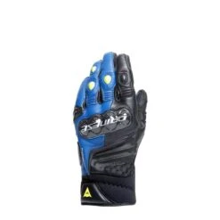 Dainese Carbon 4 Kort Racing Blauw Zwart Fluo Geel -Motorrijden dainese carbon 4 short leather gloves racing blue black fluo yellow 1
