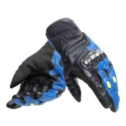 Dainese Carbon 4 Kort Racing Blauw Zwart Fluo Geel -Motorrijden dainese carbon 4 short leather gloves racing blue black fluo yellow 5