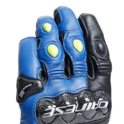 Dainese Carbon 4 Kort Racing Blauw Zwart Fluo Geel -Motorrijden dainese carbon 4 short leather gloves racing blue black fluo yellow 6