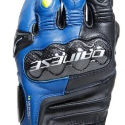 Dainese Carbon 4 Kort Racing Blauw Zwart Fluo Geel -Motorrijden dainese carbon 4 short leather gloves racing blue black fluo yellow 7