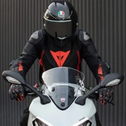 Dainese Super Speed 4 Leather Jacket Black Matt Fluo Red -Motorrijden dainese super speed 4 leather jacket black matt fluo red motorcycle jacket 4