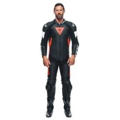 Dainese Tosa 1 Pcs Leather Suit Perf Black Fluo Red White -Motorrijden dainese tosa 1 pcs leather suit perf black fluo red white 3