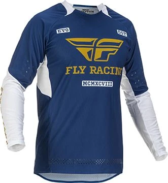 Fly Racing MX Jersey Evolution Navy White Gold 4 Fly Racing MX Jersey Evolution Navy White Gold - Afbeelding 2