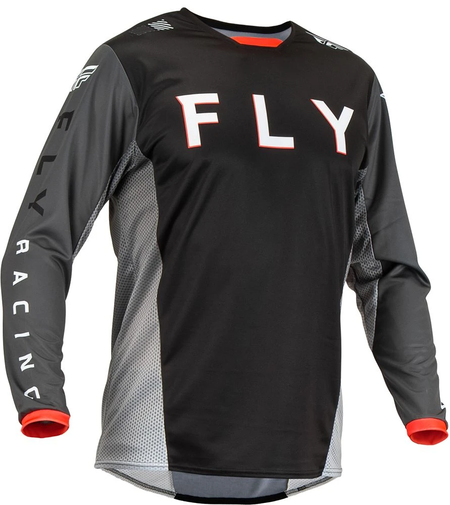 Fly Racing MX Jersey Kinetic Kore Black Grey 3 Fly Racing MX Jersey Kinetic Kore Black Grey