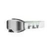FLY Racing Zone Pro Goggle White Grey W Silver Mirror Smoke Lens