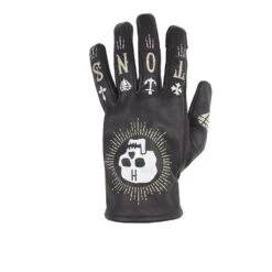 Helstons Kustom Zwart Skull -Motorrijden helstons kustom summer leather black skull gloves1