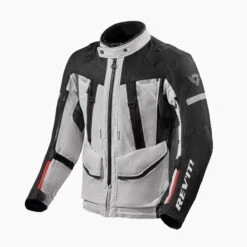REV'IT! Sand 4 H2O Silver Black Motorcycle Jacket -Motorrijden jacket sand 4 h2o silver black front