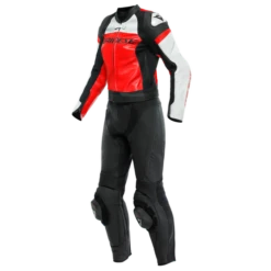 Dainese Mirage Lady Leather 2PCS Suit Black Lava Red White