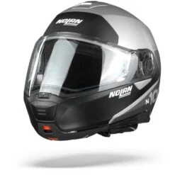 Nolan N100-5 Plus Distinctive 30 Flat Zilver Zwart Blauw Systeemhelm -Motorrijden n100 5 plus distinctive n com flat silver 30.04 1