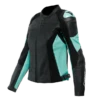 Dainese Racing 4 Lady Leather Jacket Perf. Black Acqua Green