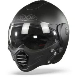 ROOF Roadster Iron Mat Zwart Zilver Jethelm -Motorrijden roof roadster iron mat black silver frontpage