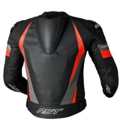 RST Tractech Evo 4 Ce Mens Leather Jacket Black Grey Flo Red -Motorrijden rst tractech evo 4 ce mens leather jacket black grey flo red 2