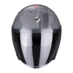 Scorpion EXO-230 Sr Cement Grijs-Rood Jethelm -Motorrijden scorpion exo 230 sr cement grey red 2