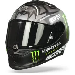 Scorpion EXO-R1 Air Fabio Monster Replica Mat Zwart-Zilver Integraalhelm -Motorrijden scorpion exo r1 air fabio monster replica matt black silver frontpage