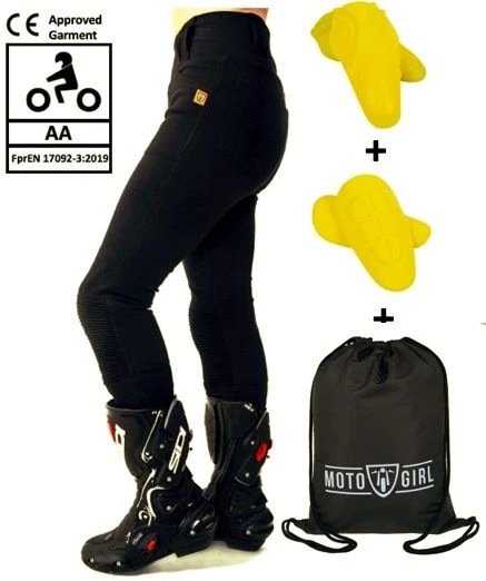 MotoGirl Ribbed Knees Short Full 4 MotoGirl Ribbed Knees Short Full - Afbeelding 2