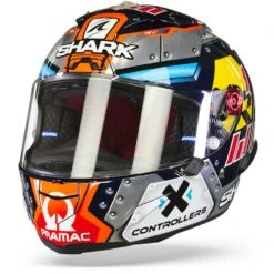 Shark Race-R Pro GP Martinator Signature Blauw Chrom Oranje BUO Integraalhelm -Motorrijden shark race r pro gp martinator signature blue chrom orange buo frontpage