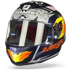 Shark Race-R Pro GP Oliveira Signature Mat Blauw Zilver Wit BSW Integraalhelm -Motorrijden shark race r pro gp oliveira signature mat blue silver white bsw frontpage