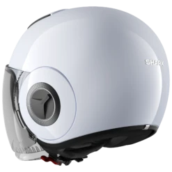 Shark Nano Blank Wit Zilver Glanzend W01 Jethelm -Motorrijden shark shark nano blank white silver glossy w01 2