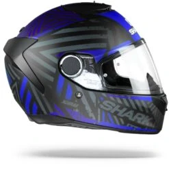 Shark Spartan 1.2 Kobrak Mat Zwart Blauw Blauw KBB Integraalhelm -Motorrijden sharkspartankobrakkbb.29 1