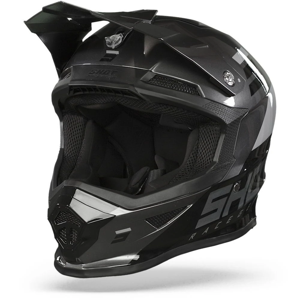 SHOT Furious Chase Zwart Grijs Glanzend Crosshelm 4 SHOT Furious Chase Zwart Grijs Glanzend Crosshelm - Afbeelding 2