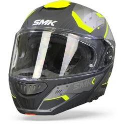 SMK Gullwing Tekker Grijs Geel Systeemhelm -Motorrijden smk gullwing tekker grey yellow frontpage