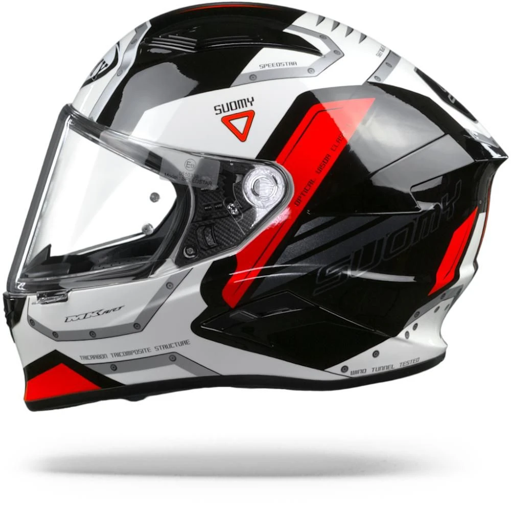 Suomy Speedstar Airplane Wit Rood Integraalhelm 6 Suomy Speedstar Airplane Wit Rood Integraalhelm - Afbeelding 4