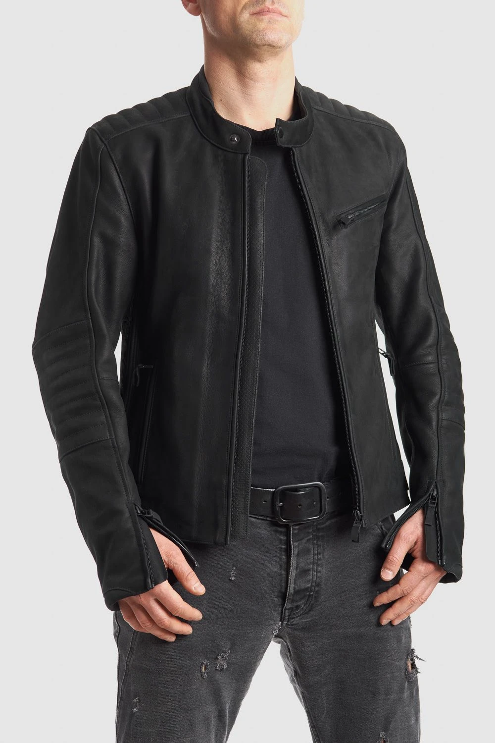 Pando Moto Men'S Leather Motorcycle Jacket - Tatami Lt 01 Black 3 Pando Moto Men'S Leather Motorcycle Jacket - Tatami Lt 01 Black